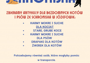 Plakat z tekstem i obrazkami kotków i piesków oraz zwierzęcych łapek.