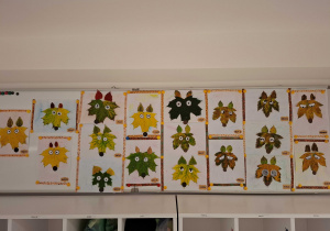 Praca plastyczna "Lis z liści".